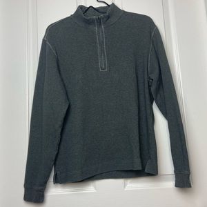 Men’s Scott Barber Dark Gray Quarter Zip Long Sleeve Sweater Size M